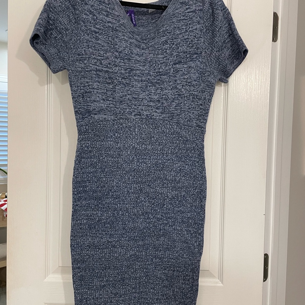 Seraphibe maternity nursing Blue melange Short Sleeve Knit Dress